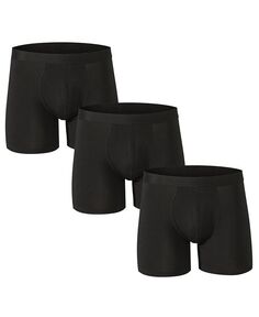 Мужские трусы-боксеры, 3 комплекта нижнего белья, дышащие удобные плавки Alpine Swiss, черный
