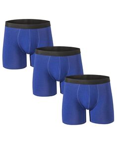 Мужские трусы-боксеры, 3 комплекта нижнего белья, дышащие удобные плавки Alpine Swiss, синий