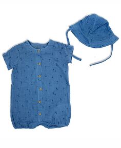 Муслиновый комбинезон для маленьких мальчиков и шляпа от солнца, комплект из 2 предметов Lily &amp; Jack, мультиколор