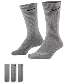 Мягкие носки для тренировок Everyday Plus, 3 пары Nike, серый