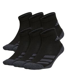 Набор из 6 носков с мягкой угловой полоской для Big Boys, четверть четверти adidas, черный