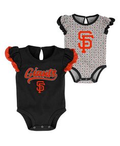 Набор из двух боди черного и серого цвета для новорожденных San Francisco Giants Scream and Shout Outerstuff, черный/меланжево-серый