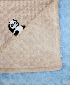 Одеяло Minky для мальчика с вышитой пандой Lil&apos; Cub Hub, синий
