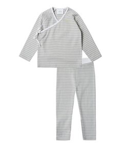 Одинаковый комплект кимоно из топа и брюк унисекс для маленьких девочек и новорожденных Stellou &amp; Friends, серый