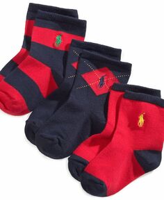 Носки Argyle Crew для маленьких мальчиков Ralph Lauren, набор из 3 шт. Polo Ralph Lauren, синий