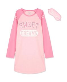 Ночная рубашка для маленьких девочек с комплектом масок для сна Max &amp; Olivia, розовый