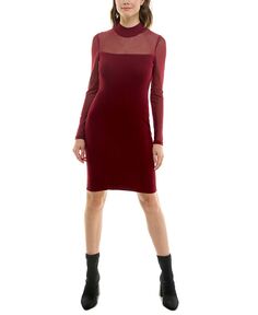 Облегающее платье-свитер с воротником-стойкой Illusion Crave Fame, красный