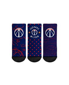 Носки Rock Em для новорожденных, комплект из 3 носков для болельщиков Washington Wizards #1 Rock &apos;Em, синий