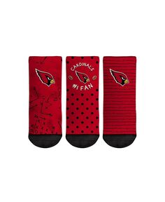 Носки для новорожденных Arizona Cardinals #1, комплект из 3 носков для фанатов Crew Rock &apos;Em, красный