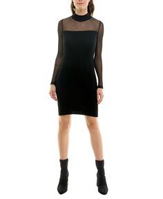 Облегающее платье-свитер с воротником-стойкой Illusion Crave Fame, черный