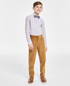 Оксфордская рубашка в тройную полоску с длинными рукавами для больших мальчиков и Комплект с галстуком-бабочкой Tommy Hilfiger, мультиколор