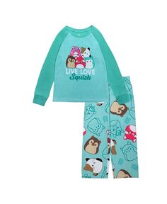 Пижама из полиэстера для больших девочек, комплект из 2 предметов Squishmallows, мультиколор