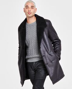 Пальто Beau стандартного кроя из искусственной кожи на флисовой подкладке I.N.C. International Concepts, черный