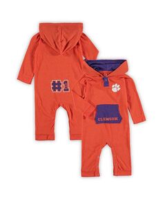Оранжевый комбинезон с капюшоном Clemson Tigers Генри для новорожденных и младенцев для мальчиков и девочек Colosseum, оранжевый