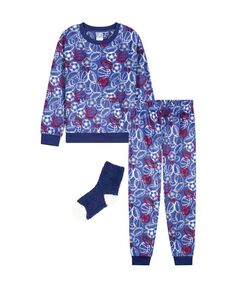 Пижама для маленьких мальчиков с носками, комплект из 3 предметов Max &amp; Olivia, мультиколор