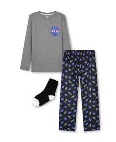 Пижама NASA для больших мальчиков с носками, комплект из 3 предметов Max &amp; Olivia, мультиколор