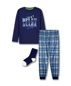 Пижама для больших мальчиков с носками, комплект из 3 предметов Max &amp; Olivia, мультиколор