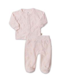 Пижама на ножках из двух предметов для маленьких девочек Snugabye, розовый