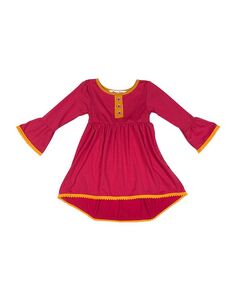 Платье Hi-Low с отделкой помпонами для маленьких девочек Mixed Up Clothing, розовый