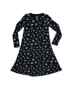 Платье для девочек с длинными рукавами обратно в школу Bellabu Bear, черный