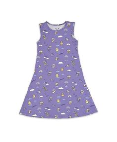 Платье для малышей |Детское платье с радужным медведем для девочек Bellabu Bear, фиолетовый