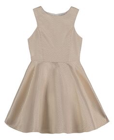 Платье без рукавов с лифом для маленьких девочек Calvin Klein, золотой