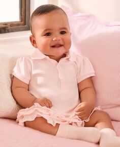 Платье-кекс с рюшами и отделкой для маленьких девочек Polo Ralph Lauren, розовый