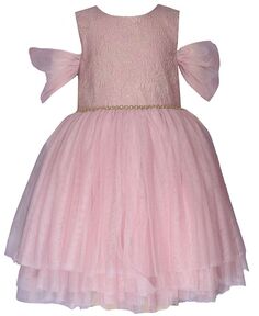 Платье-балерина из жаккарда и сетки без рукавов для маленьких девочек Bonnie Jean, фиолетовый