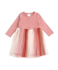 Платье-пачка с длинными рукавами Rose Fairy для маленьких и больших девочек Sweet Wink, мультиколор
