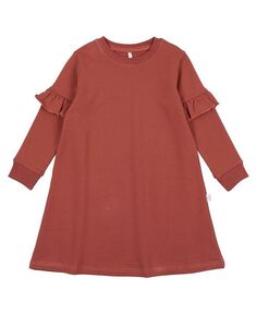 Платье-свитшот с рюшами для маленьких девочек Pouf, красный