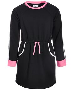 Платье-свитшот с цветной отделкой для больших девочек Epic Threads, черный