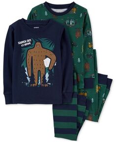 Плотный хлопковый пижамный комплект Bigfoot 4 шт. Carter&apos;s, мультиколор Carters