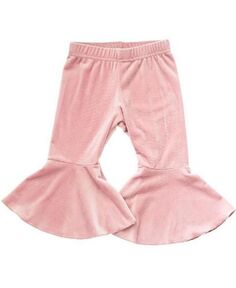 Плиссированные велюровые брюки-клеш для маленьких девочек Lina - Розовый леденец Bailey&apos;s Blossoms, розовый
