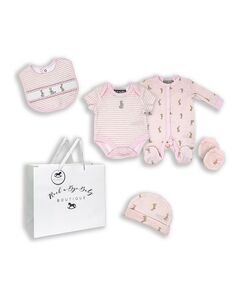 Подарочный набор Layette для маленьких девочек в сетчатой сумке, набор из 5 предметов Rock-A-Bye Baby Boutique, мультиколор