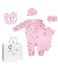 Подарочный набор для новорожденных, набор из 6 предметов Rock-A-Bye Baby Boutique, розовый
