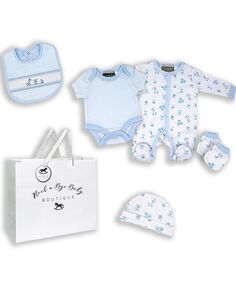 Подарочный набор из 5 предметов в сетчатой сумке для новорожденных Rock-A-Bye Baby Boutique, мультиколор