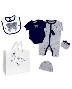 Подарочный набор из 5 предметов для маленьких девочек с бантиками Rock-A-Bye Baby Boutique, синий