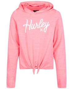 Пляжный активный пуловер с капюшоном для больших девочек Hurley, розовый