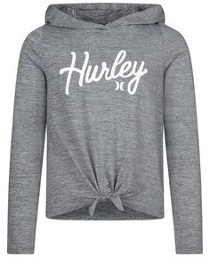Пляжный активный пуловер с капюшоном для больших девочек Hurley, черный