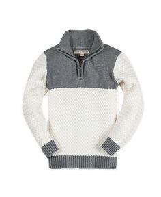 Пуловер с длинными рукавами и цветными блоками для мальчиков, пуловер с молнией до половины, для новорожденных Hope &amp; Henry, серый