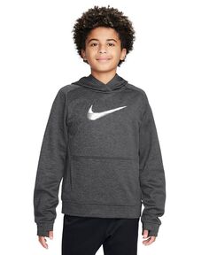 Пуловер для тренировок Big Kids Therma Multi+ с капюшоном Nike, черный