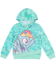 Пуловер из махровой ткани Rainbow Dash для девочек, толстовка-перекресток с капюшоном для малышей и больших детей My Little Pony, синий