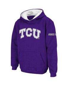 Пуловер с большим логотипом Big Boys Purple TCU Horned Frogs, толстовка с капюшоном Stadium Athletic, фиолетовый