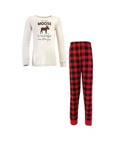 Праздничные пижамы унисекс для маленьких мальчиков, Moose Wonderful Time Hudson Baby, красный