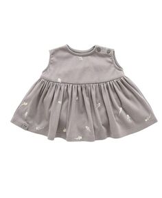 Расклешенное хлопковое платье для новорожденных OMAMImini, серый
