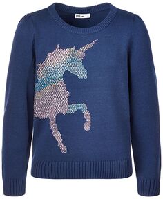 Пуловер с единорогом для больших девочек Epic Threads, синий