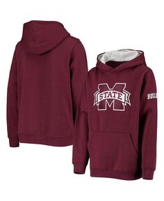 Пуловер с капюшоном и большим логотипом Big Boys Maroon Mississippi State Bulldogs Stadium Athletic, красный