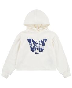 Пуловер с капюшоном Little Girls Meet and Greet Butterfly Levi&apos;s, белый Levis