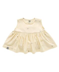 Расклешенное хлопковое платье для новорожденных OMAMImini, коричневый/бежевый