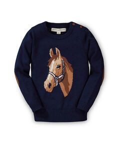Пуловер-свитер с интарсией для маленьких девочек Hope &amp; Henry, синий